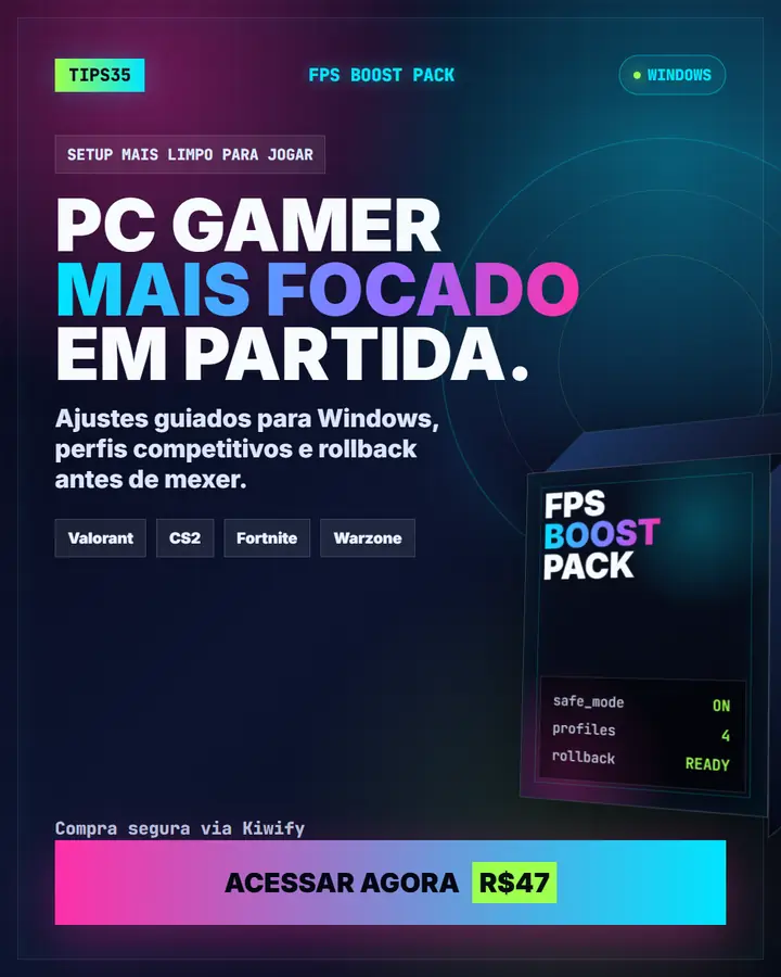 TIPS35 FPS Boost para Windows gamer